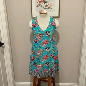Uncle Frank - Anthropologie Brand - Pink/Blue Floral Sleeveless Dress - Size S